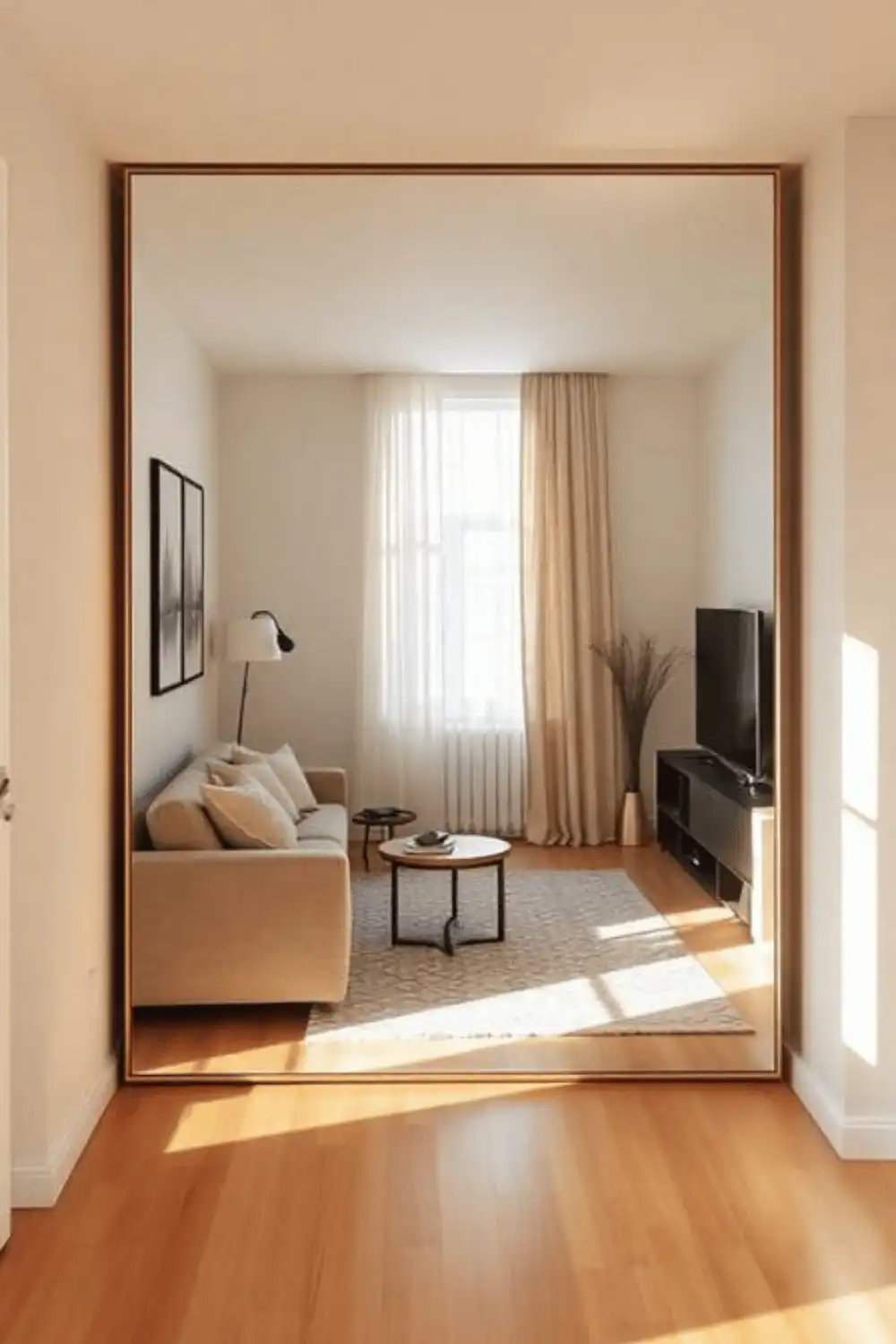 25 Cozy Apartment Decor Ideas 6 Add Large Mirrors to Expand Visual Space and Light