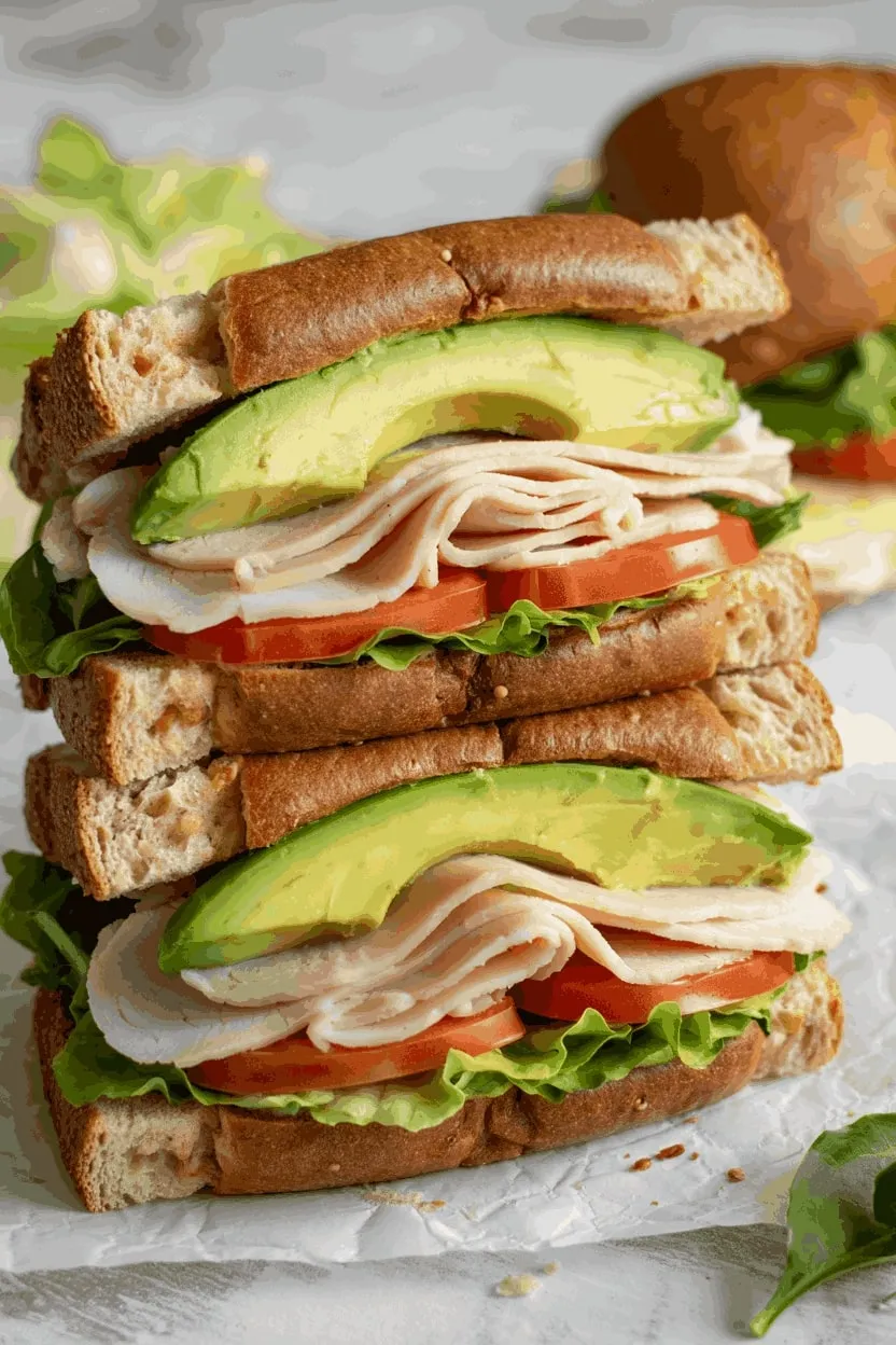 15 Quick and Healthy Lunch Ideas 3 Avocado and Turkey Sandwich on Whole Grain Bread