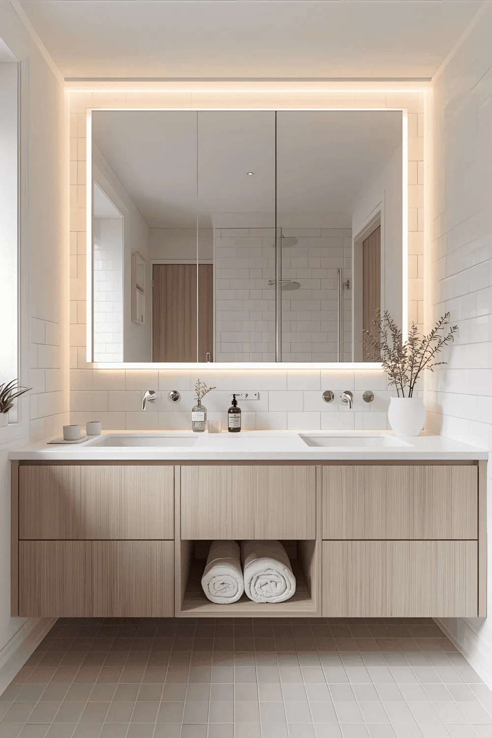 20 Modern Bathroom Ideas 3 Backlit Mirror to Boost Light and Style