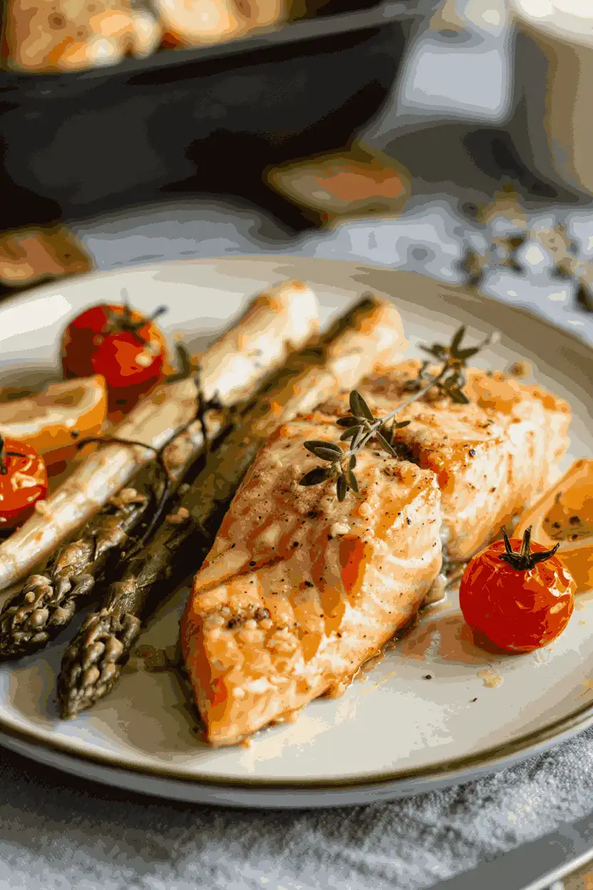 Baked Salmon with Roasted Vegetables