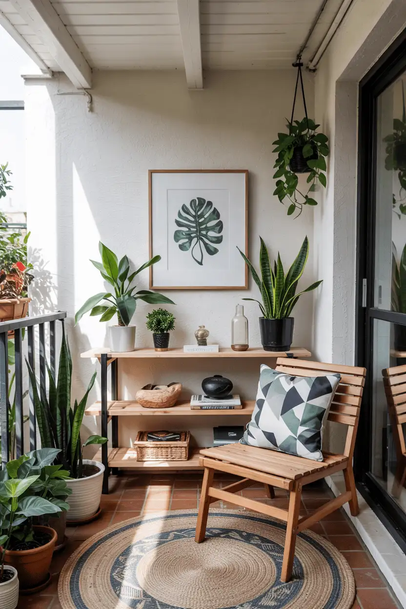 Balcony Decor Ideas Narrow Console Shelf