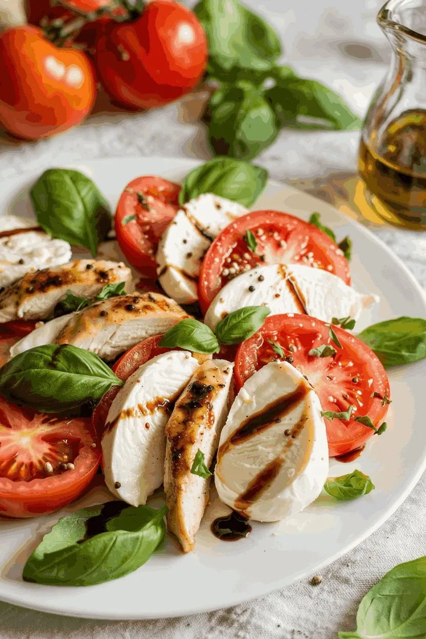 15 Quick and Healthy Lunch Ideas 13 Caprese Salad with Grilled Chicken
