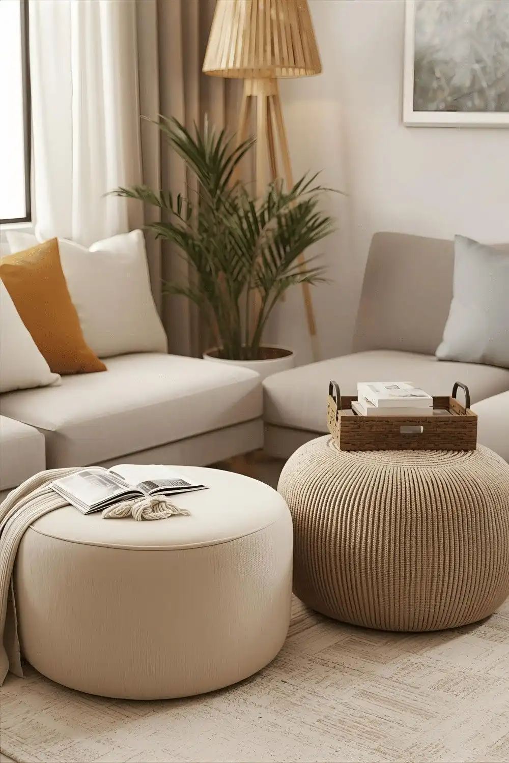 25 Cozy Apartment Decor Ideas 2 Choose Storage Ottomans for Seating and Hidden Storage