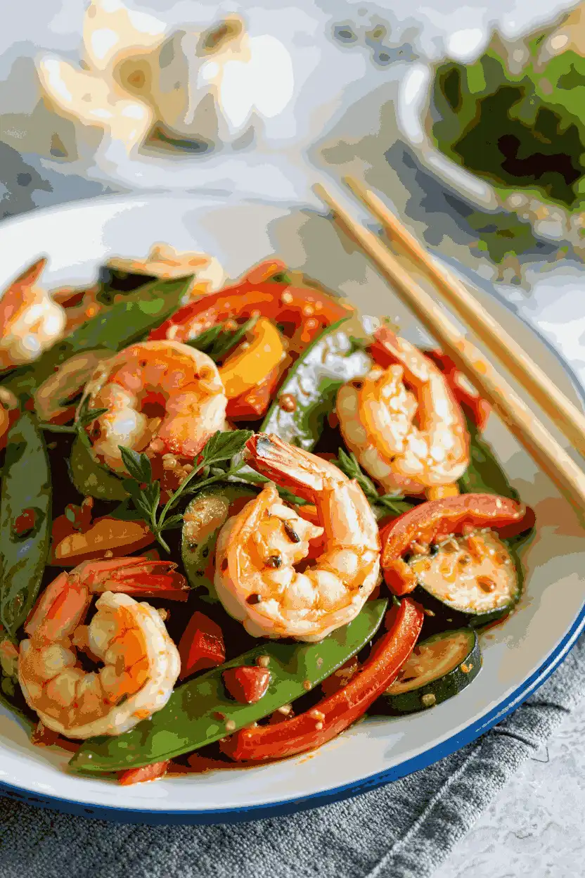 Dinner Recipes Ideas Shrimp and Veggie Stir Fry