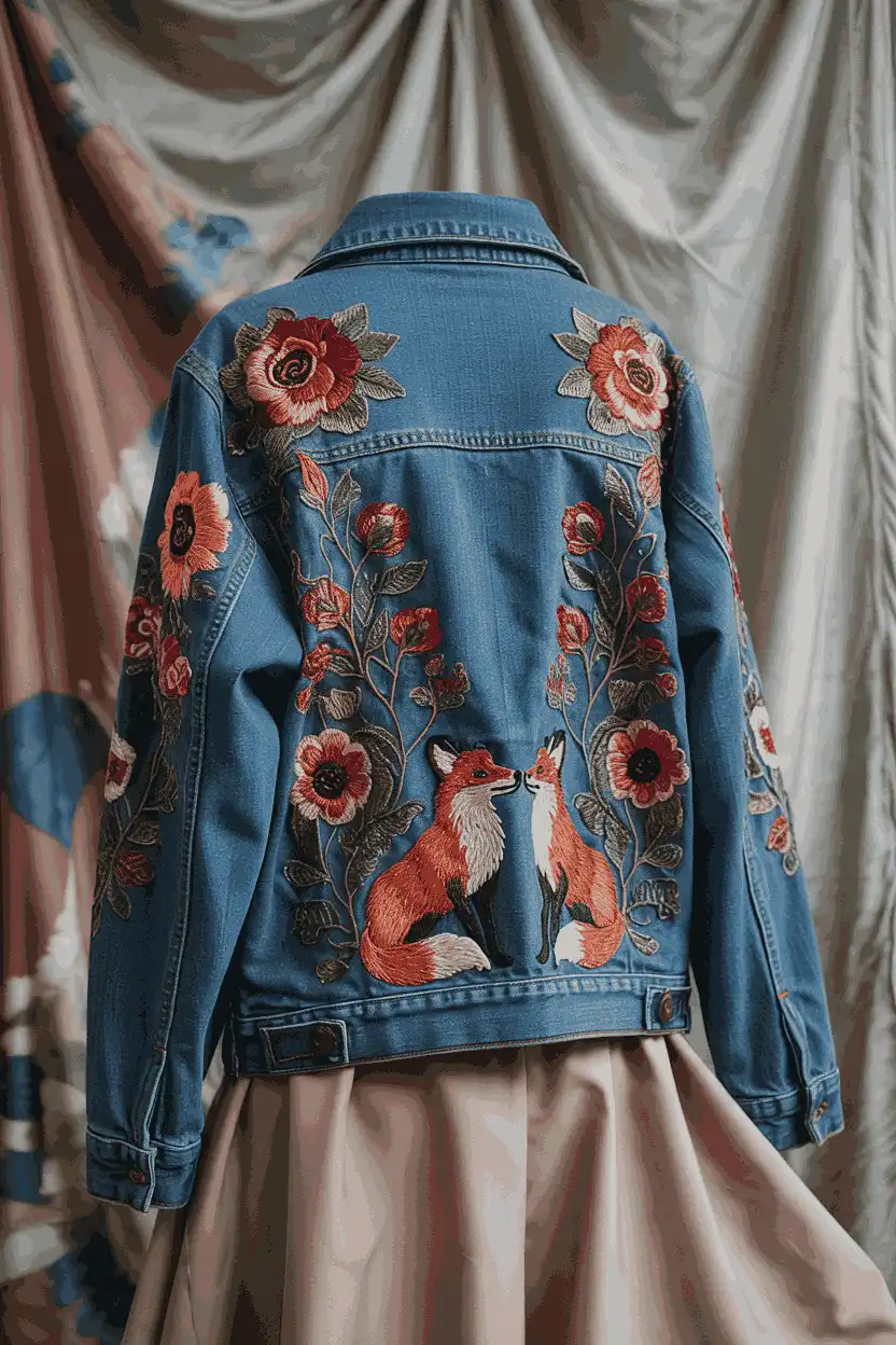 25 Easy Embroidery Designing Ideas 16 Embroidered Denim Jacket Ideas
