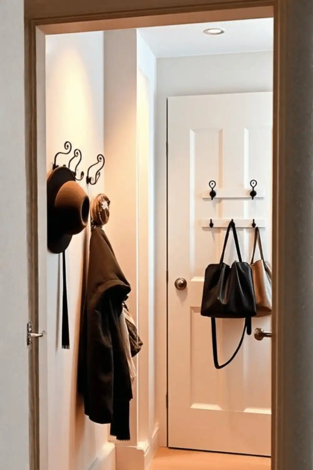 25 Cozy Apartment Decor Ideas 5 Hang Wall Hooks and Over-Door Racks for Efficient Storage