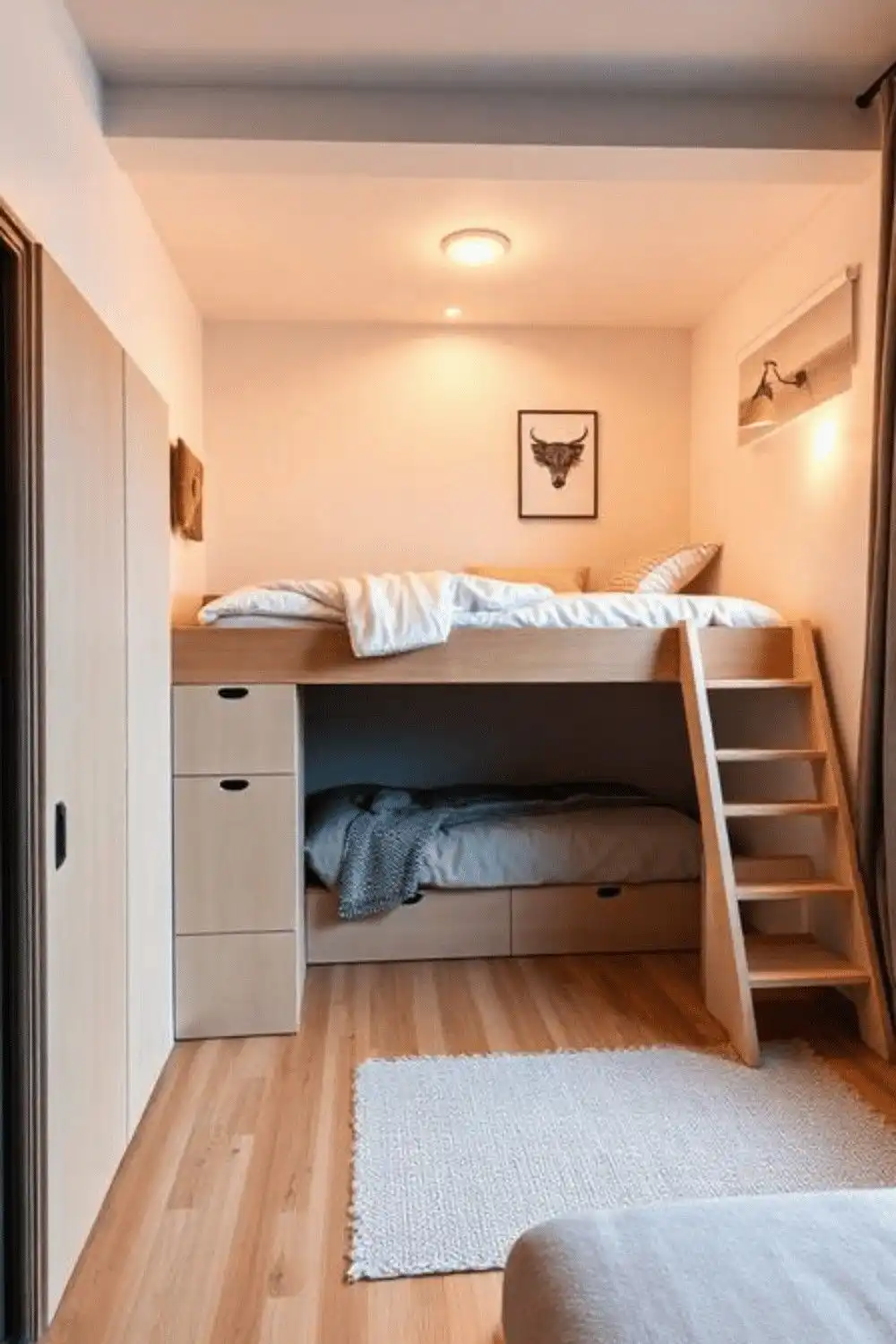 25 Cozy Apartment Decor Ideas 16 Install Loft Beds or Beds with Storage Drawers