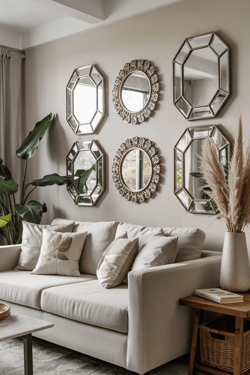 20 DIY Wall Art Ideas 3 Mirror Wall Decor