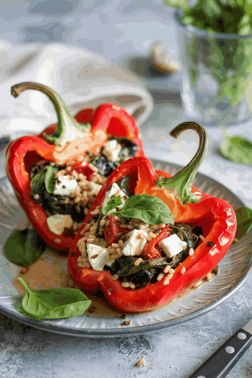 15 Quick and Healthy Lunch Ideas 6 Spinach and Feta Stuffed Peppers