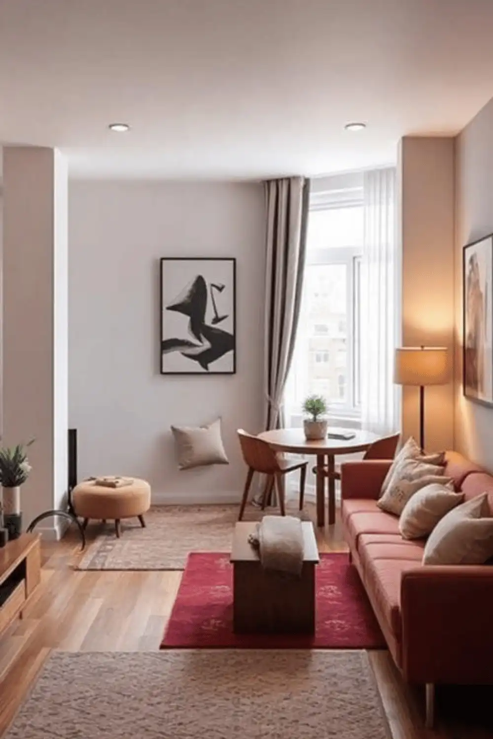 25 Cozy Apartment Decor Ideas 10 Use Area Rugs to Define Functional Zones