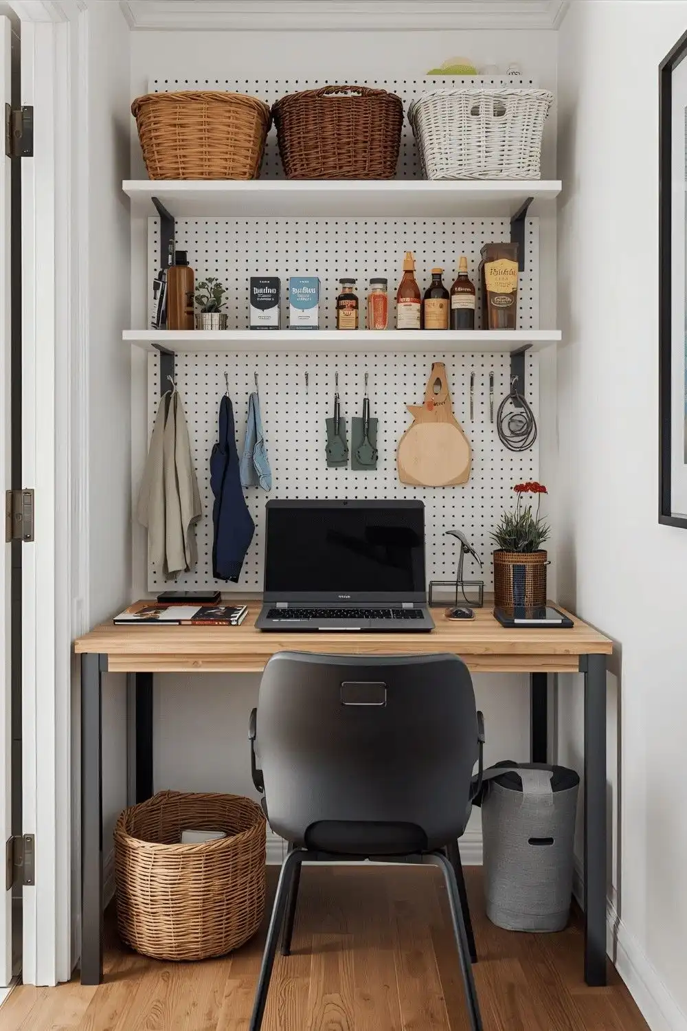 25 Cozy Apartment Decor Ideas 4 Use Pegboard Wall Organizers for Versatile Storage
