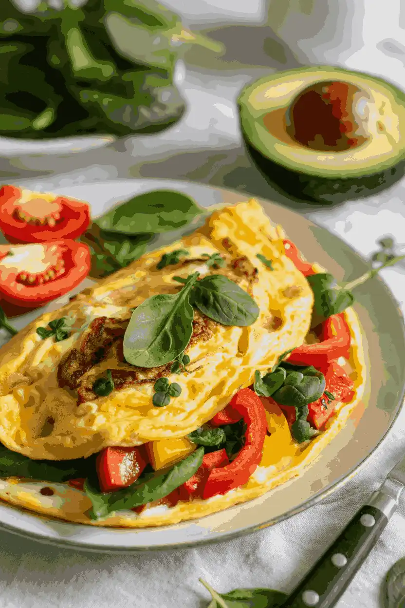 15 Healthy Breakfast Ideas 2 Vegetable Omelet with Avocado