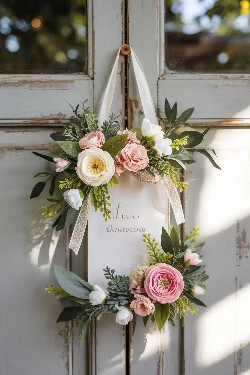 20 DIY Spring Decor Ideas 8 DIY Spring Decor DIY Spring Door Hanger with Florals