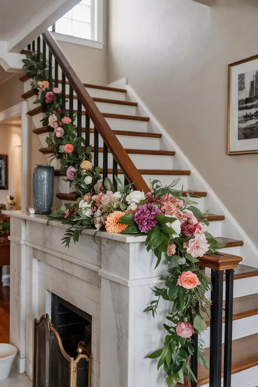 20 DIY Spring Decor Ideas 9 DIY Spring Decor DIY Spring Garland for Mantels and Railings