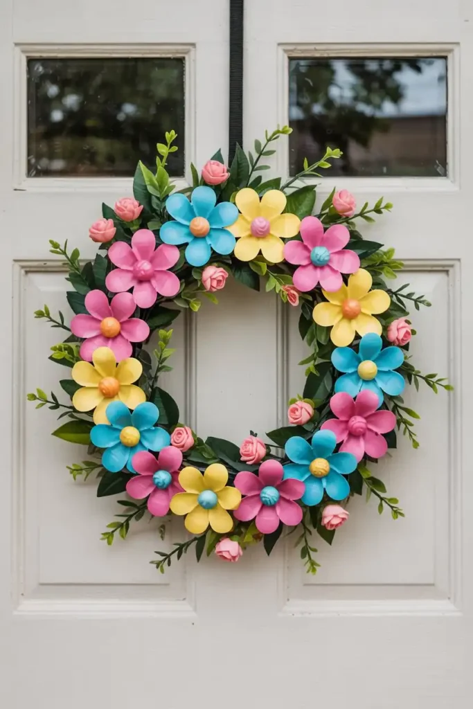 20 DIY Spring Decor Ideas 2 DIY Spring Decor Dollar Tree Spring Wreath for Budget-Friendly Decor