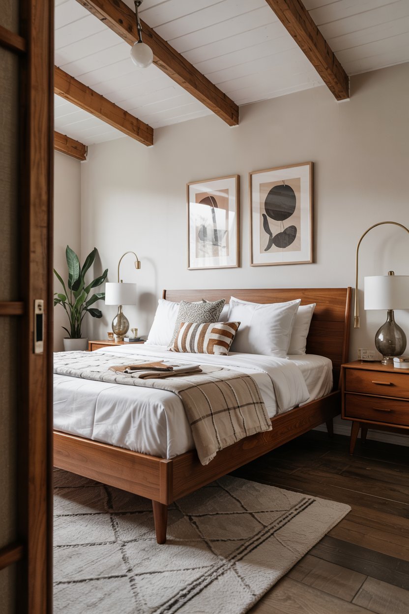 30 Modern Bedroom Designs Ideas 3 Mid Century Modern Bedroom with Wooden Bed Design