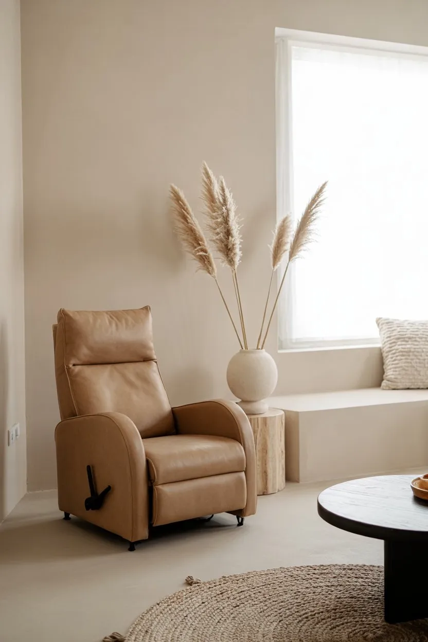 25 Minimalist Living Room Decor Ideas 13 Minimalist Living Room with a Statement Recliner Chair