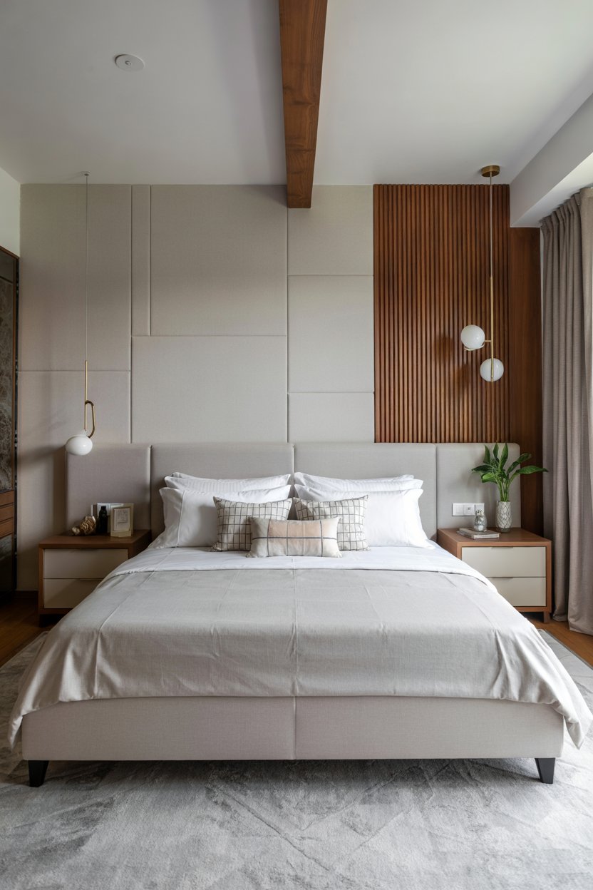 30 Modern Bedroom Designs Ideas 19 Modern Bedroom with Accent Headboard Wall