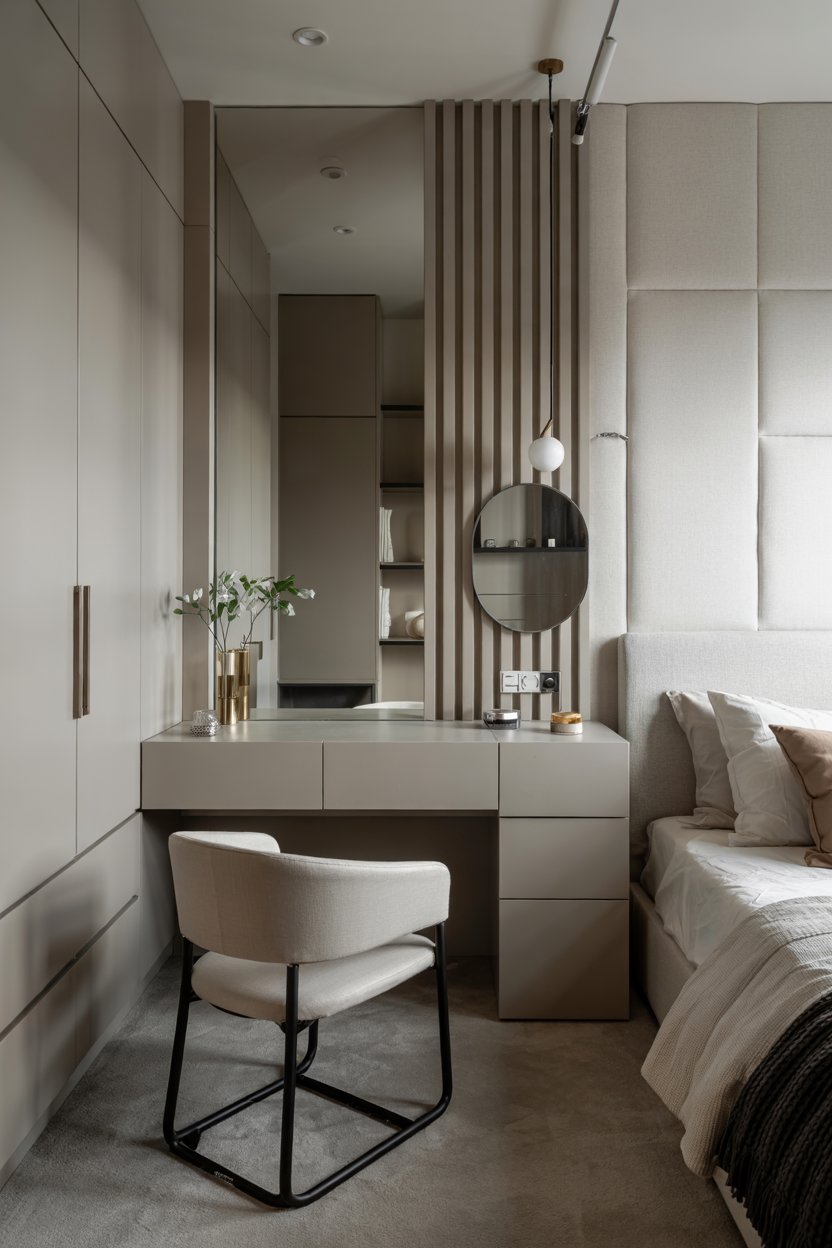 30 Modern Bedroom Designs Ideas 13 Modern Bedroom with Compact Dressing Table Design