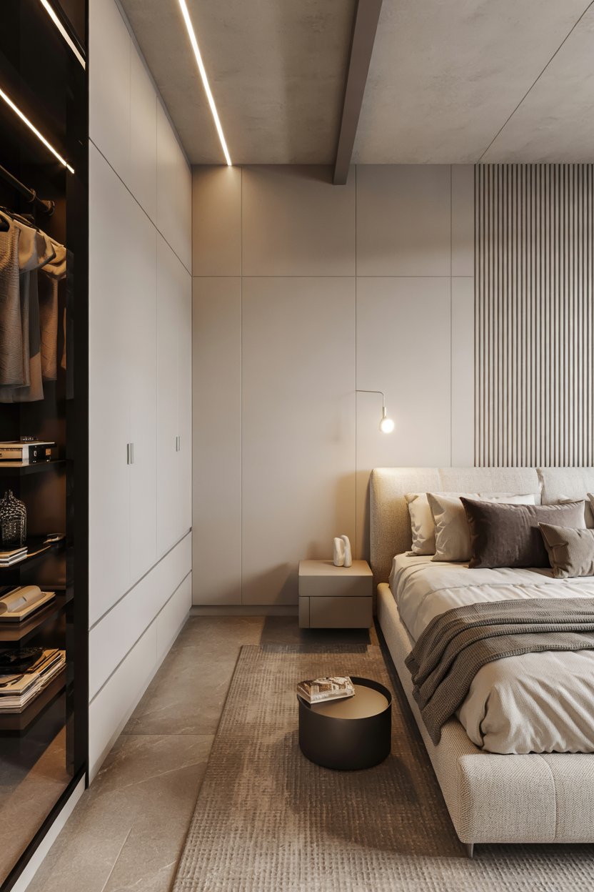 30 Modern Bedroom Designs Ideas 7 Modern Bedroom with Integrated Wardrobe Design