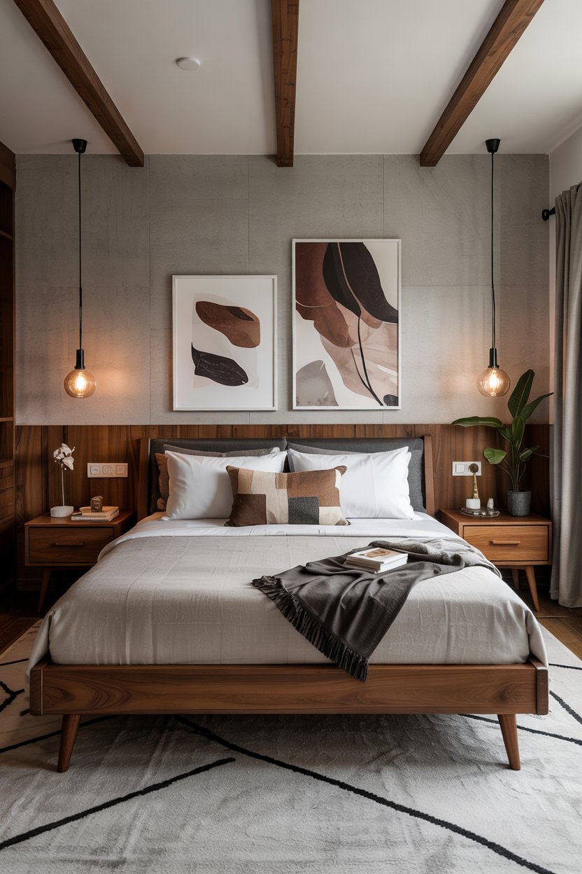 30 Modern Bedroom Designs Ideas 17 Modern Bedroom with Mid Century Bed Frame Accent