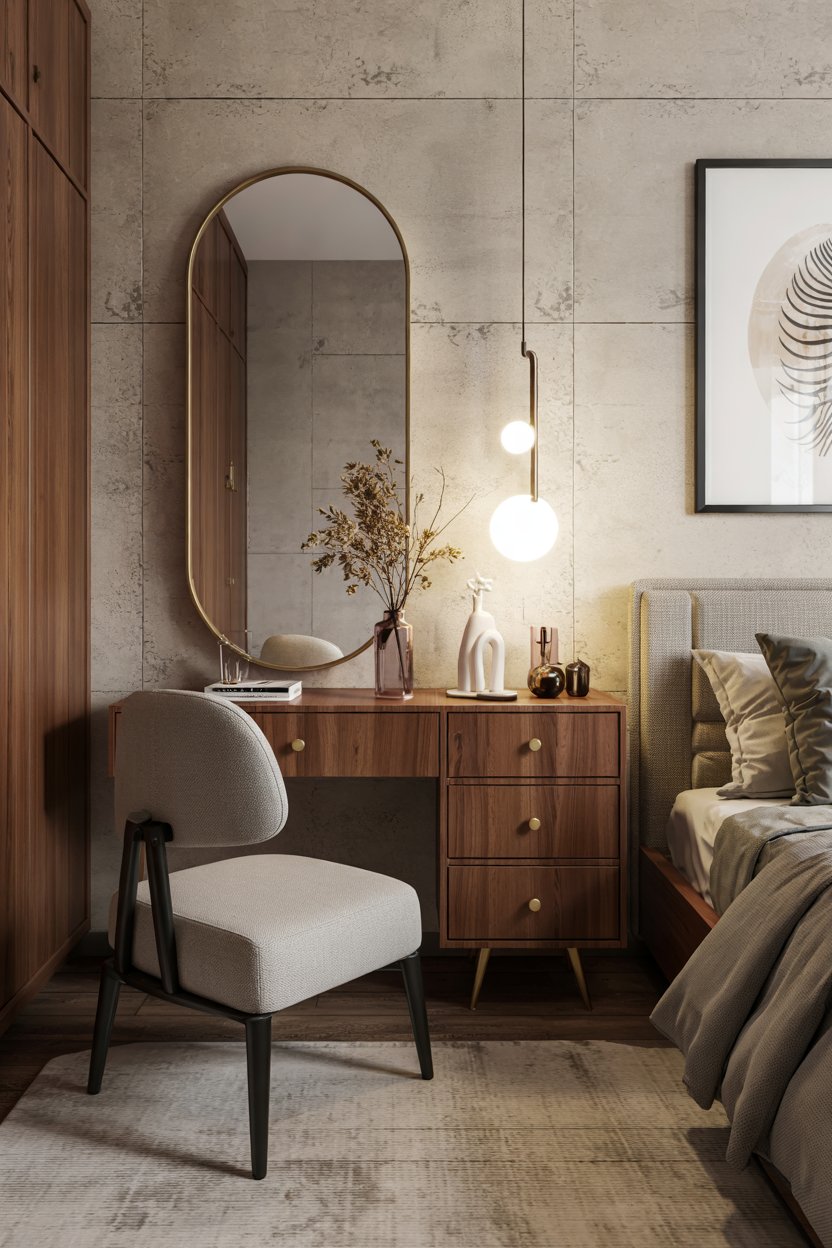 30 Modern Bedroom Designs Ideas 26 Modern Bedroom with Mid Century Dressing Table