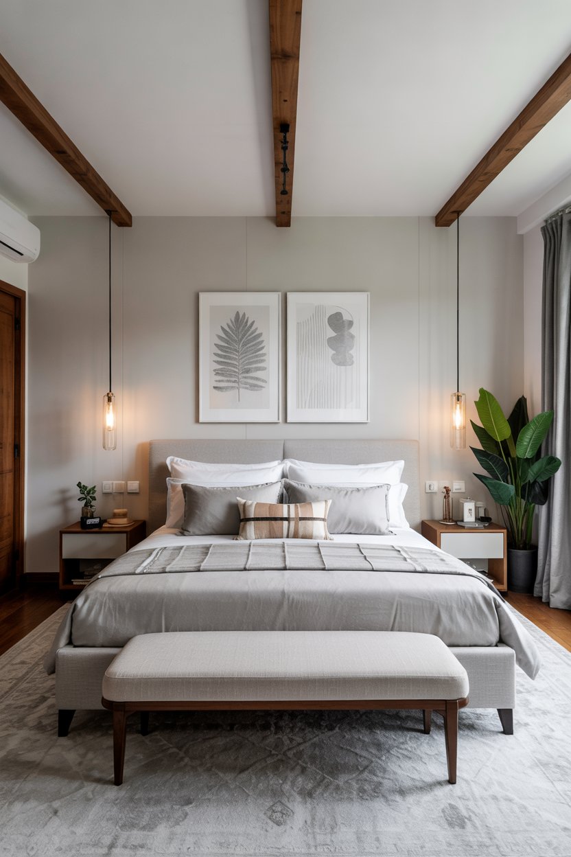30 Modern Bedroom Designs Ideas 15 Modern Bedroom with Queen Bed Frame Focus