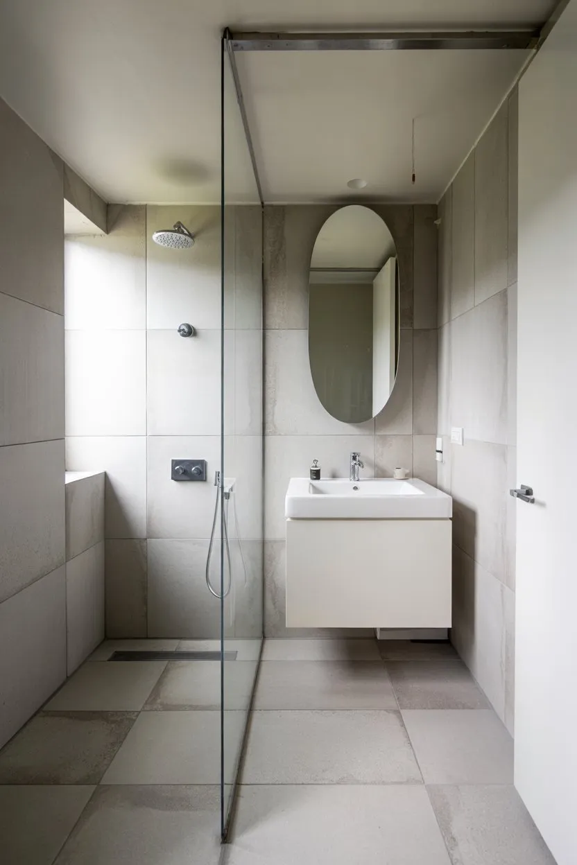 Small Bathroom Ideas Glass Partition Instead of Solid Walls