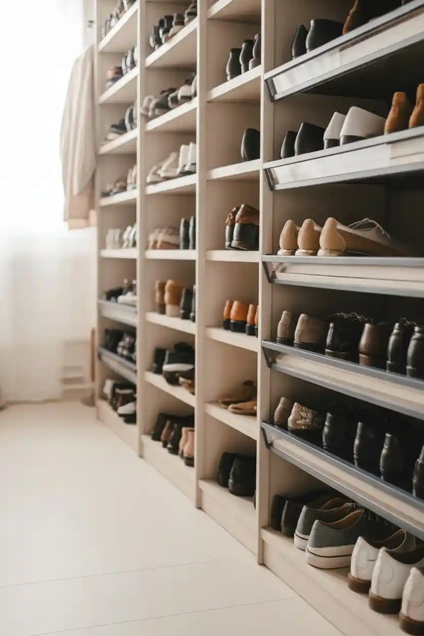 25 Budget Closet Organization Ideas 5 Store Shoes Vertically Instead of Side by Side