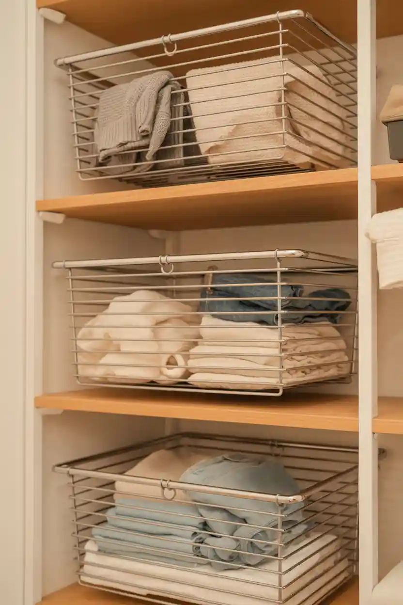 25 Budget Closet Organization Ideas 21 Use Under-Shelf Baskets for Extra Storage