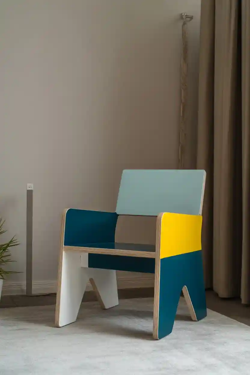 26 Upcycled Chair Ideas 2 Color-Blocked Painted Chairs for a Modern Twist