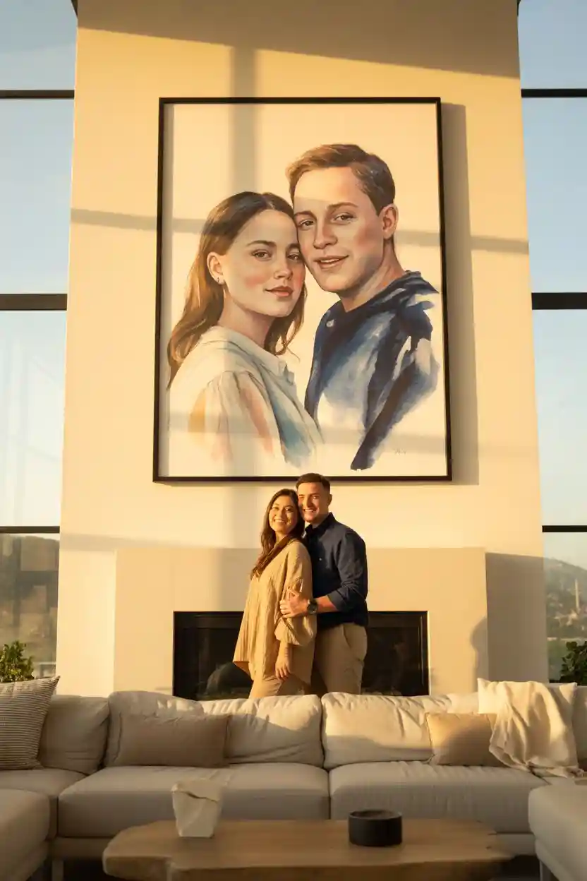 Custom Couple Illustration Based on Real Photos