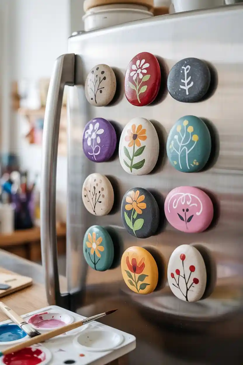 25 DIY Craft Projects 14 Pebble Magnets