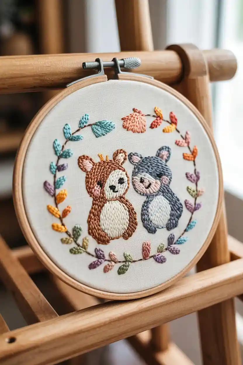 25 Embroidery Hoop Art Ideas 12 Nursery Animal Embroidery Hoop