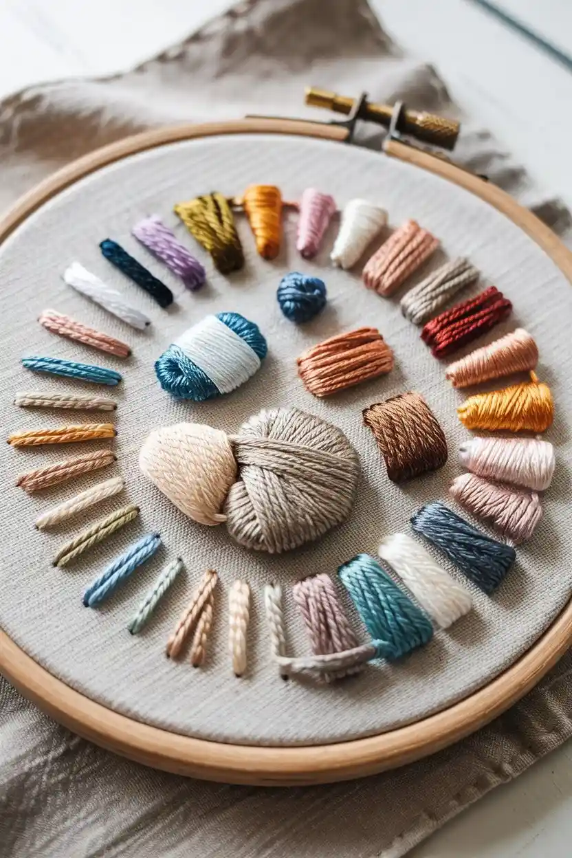 25 Embroidery Hoop Art Ideas 14 Textured Stitch Sampler Hoop Art