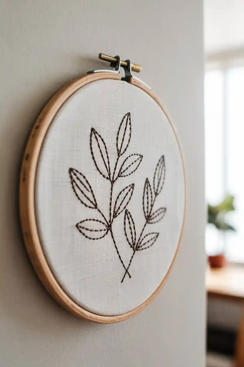 25 Embroidery Hoop Art Ideas 1 Embroidery Hoop Art with Botanical Line Art