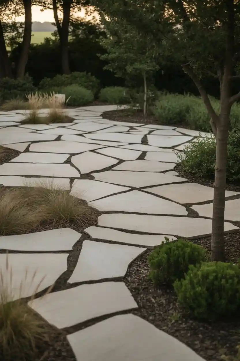 25 Low-Maintenance Minimalist Landscaping Ideas 3 Flagstone Patio Installation