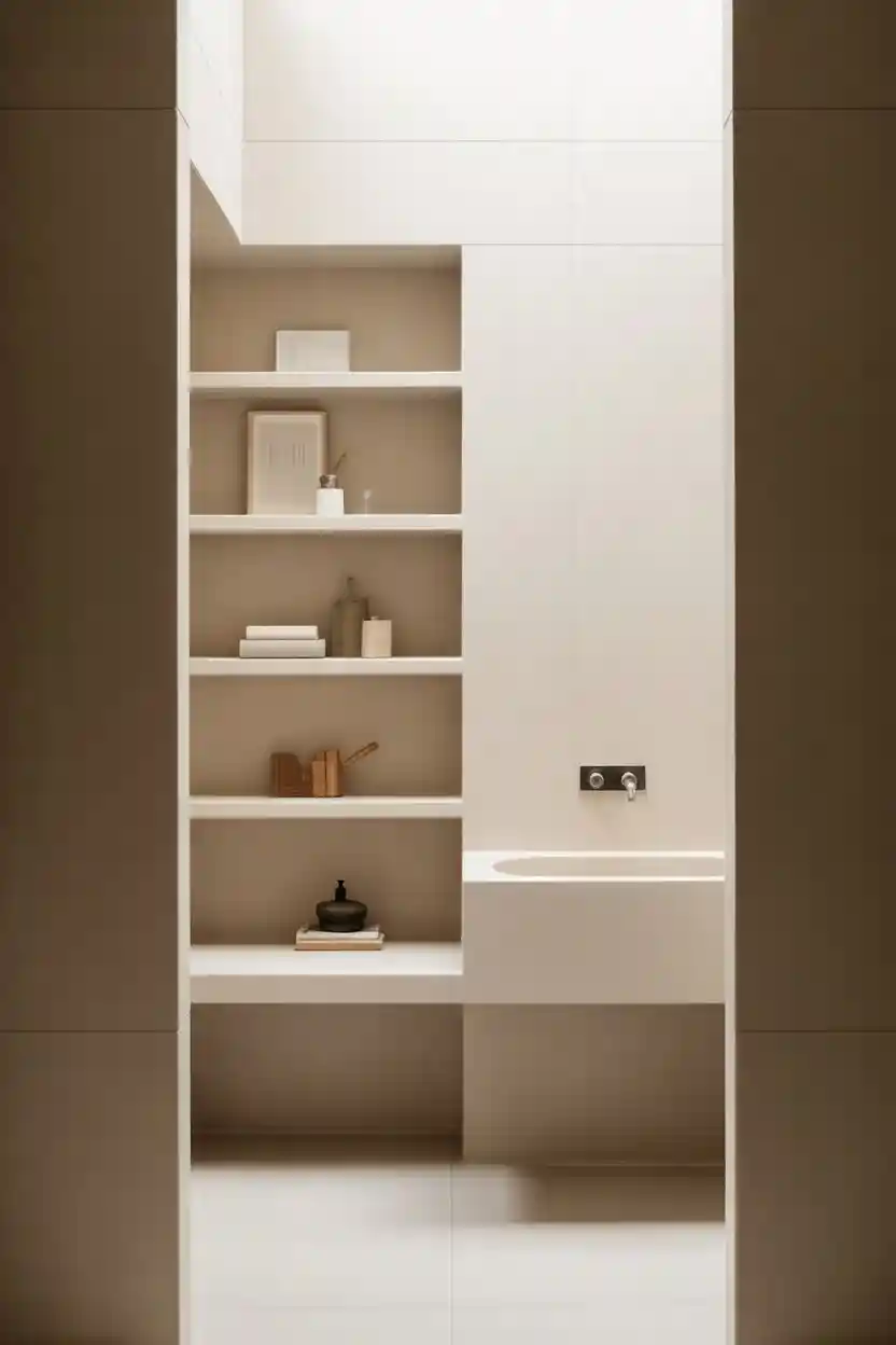 25 Minimalist Bathroom Decor Ideas 18 Floating Shelves Used Sparingly