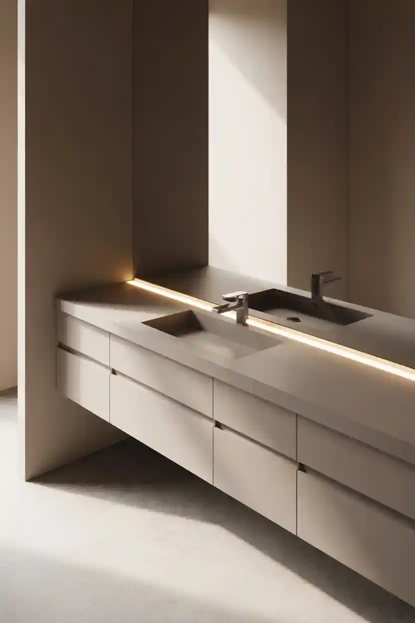 25 Minimalist Bathroom Decor Ideas 1 Floating Vanity with Clean Lines
