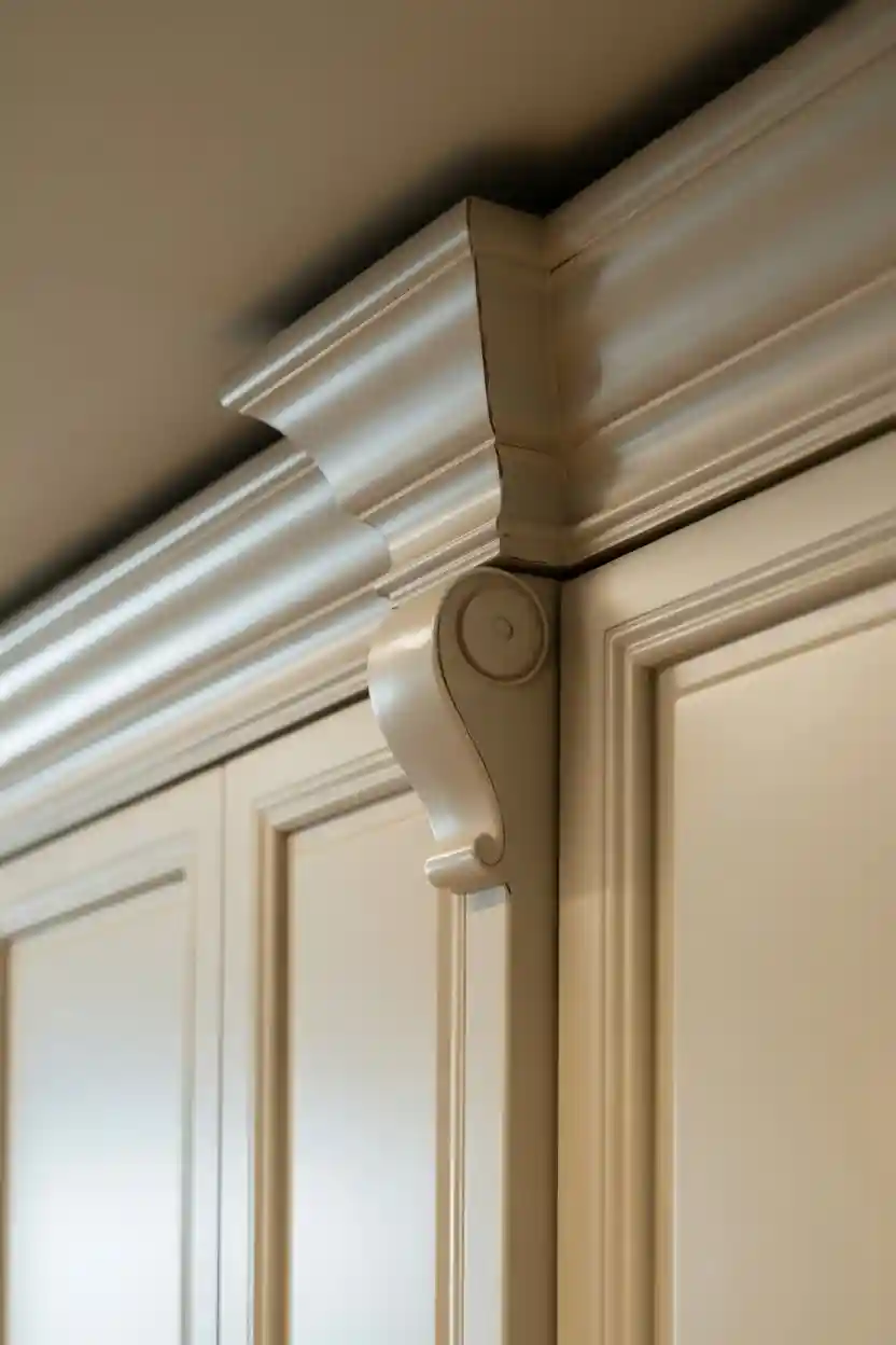 25 Budget Kitchen Makeover Ideas 15 Add Crown Molding to Cabinets