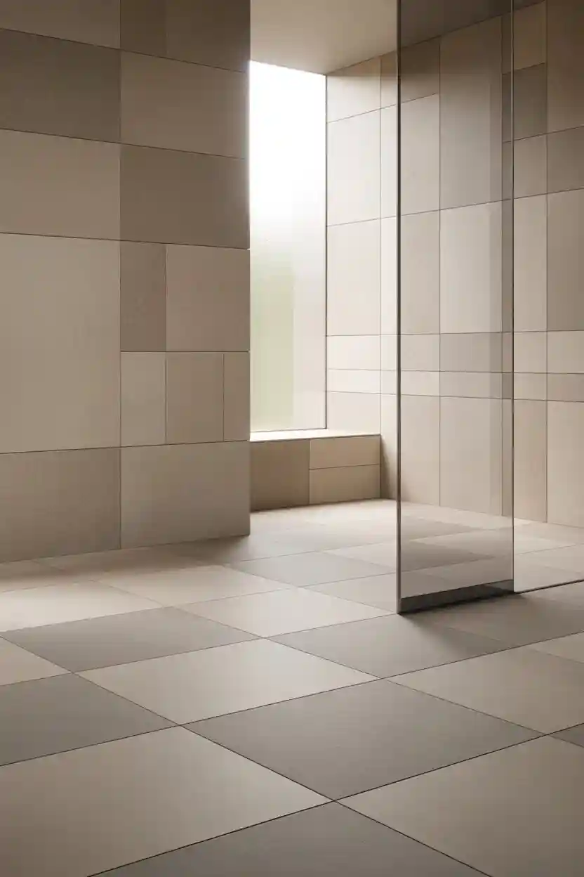 25 Minimalist Bathroom Decor Ideas 4 Large-Format Minimalist Bathroom Tiles