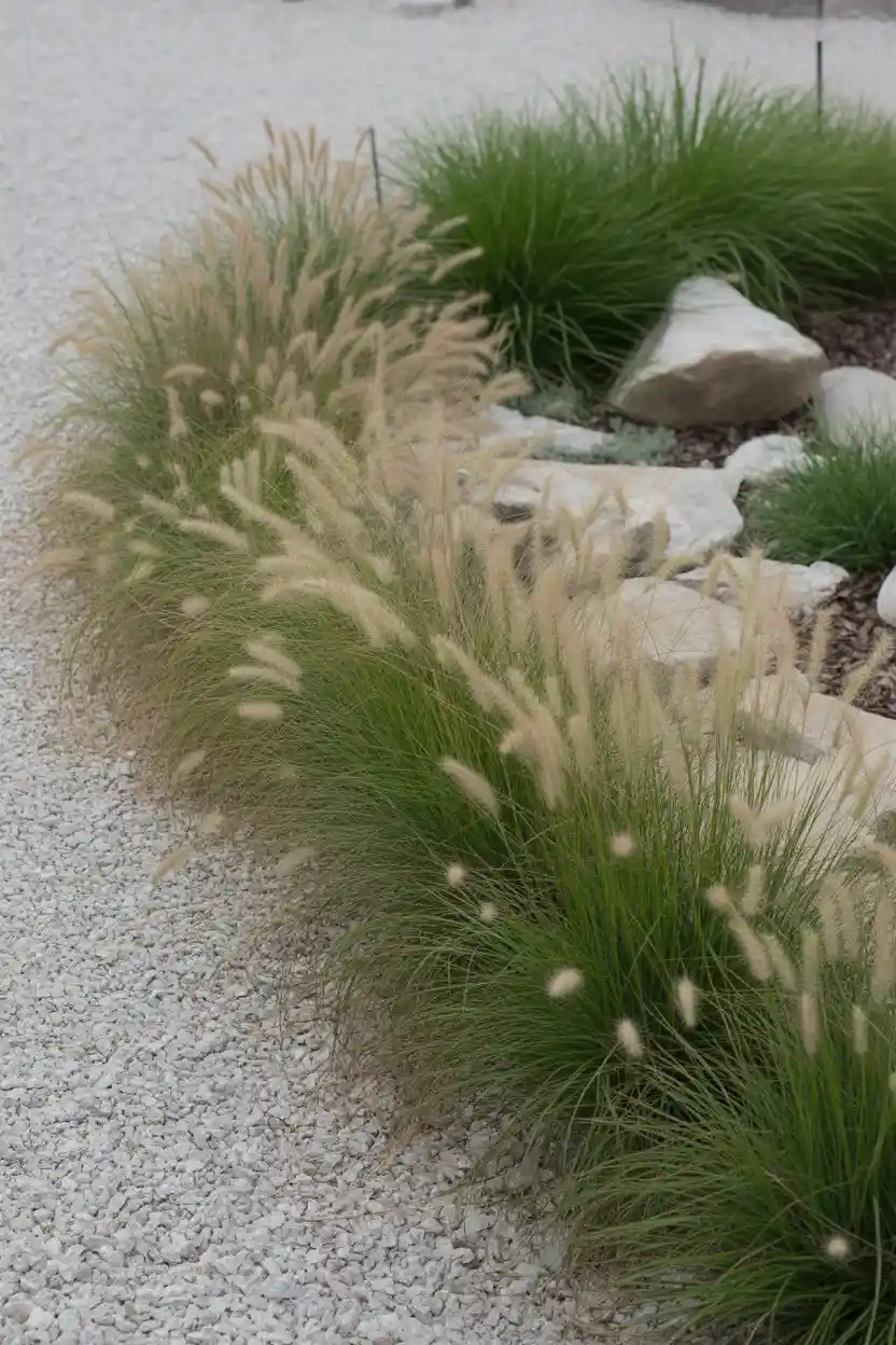 25 Low-Maintenance Minimalist Landscaping Ideas 5 Incorporate Low-Growth Ornamental Grasses
