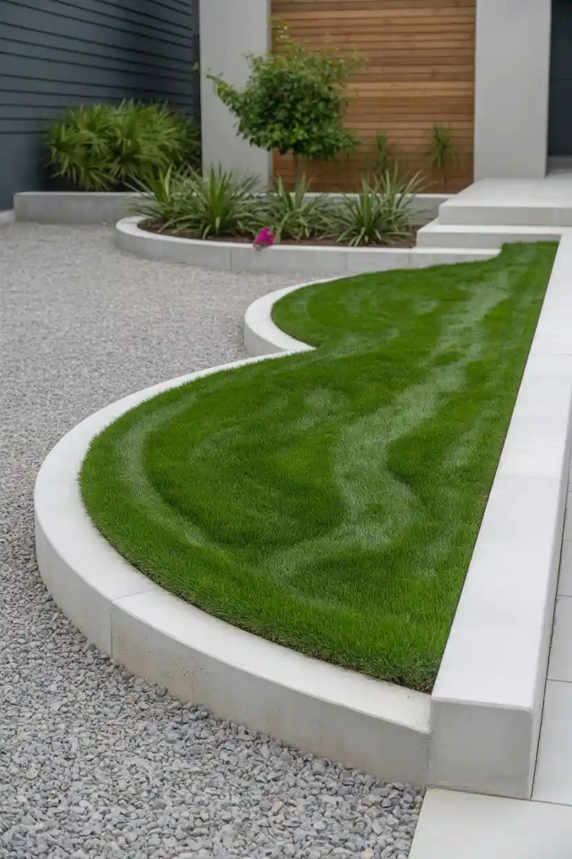 25 Low-Maintenance Minimalist Landscaping Ideas 10 Install Sod with Strategic Lawn Areas