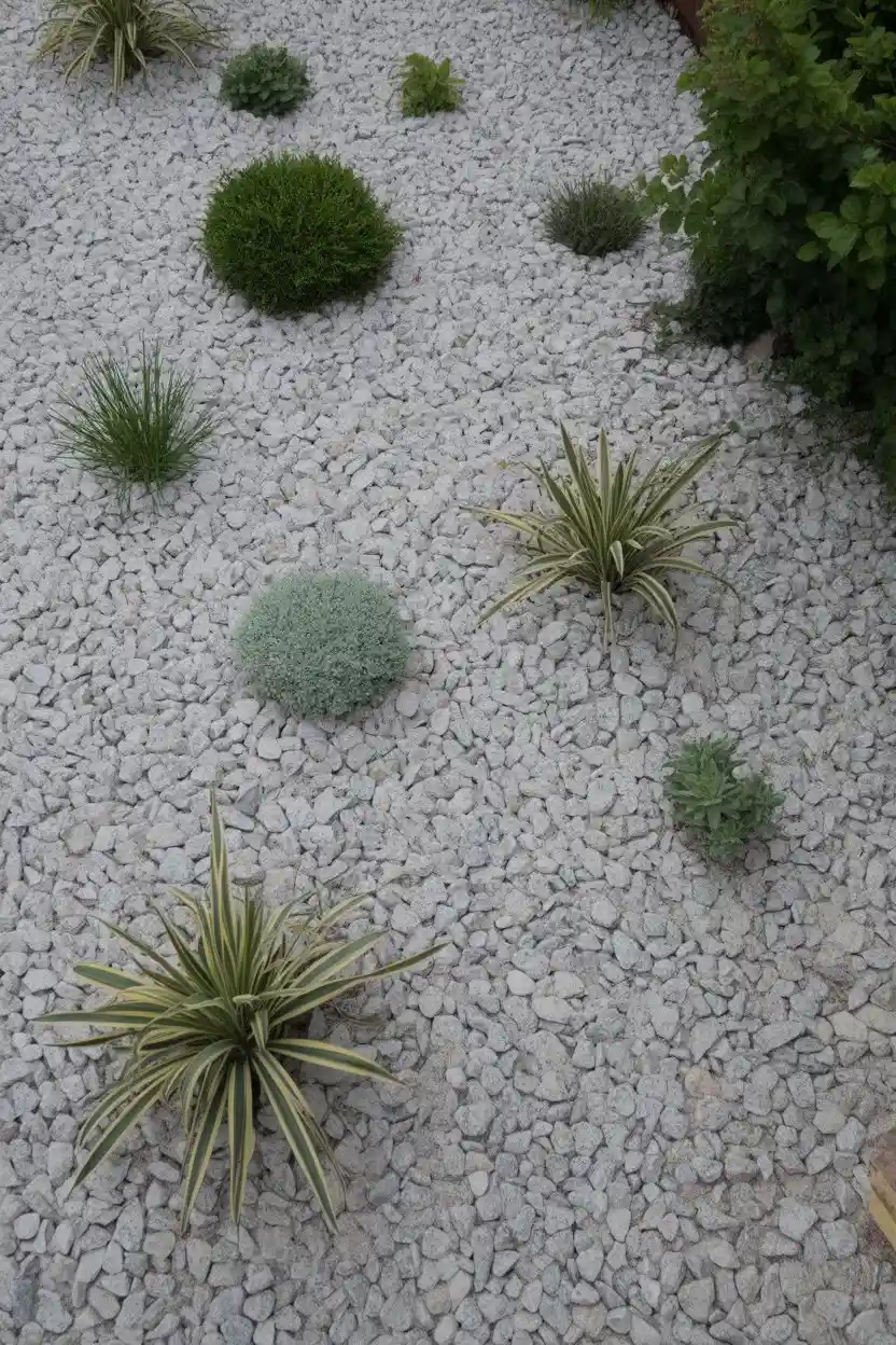 25 Low-Maintenance Minimalist Landscaping Ideas 11 Landscape with Decorative Aggregate