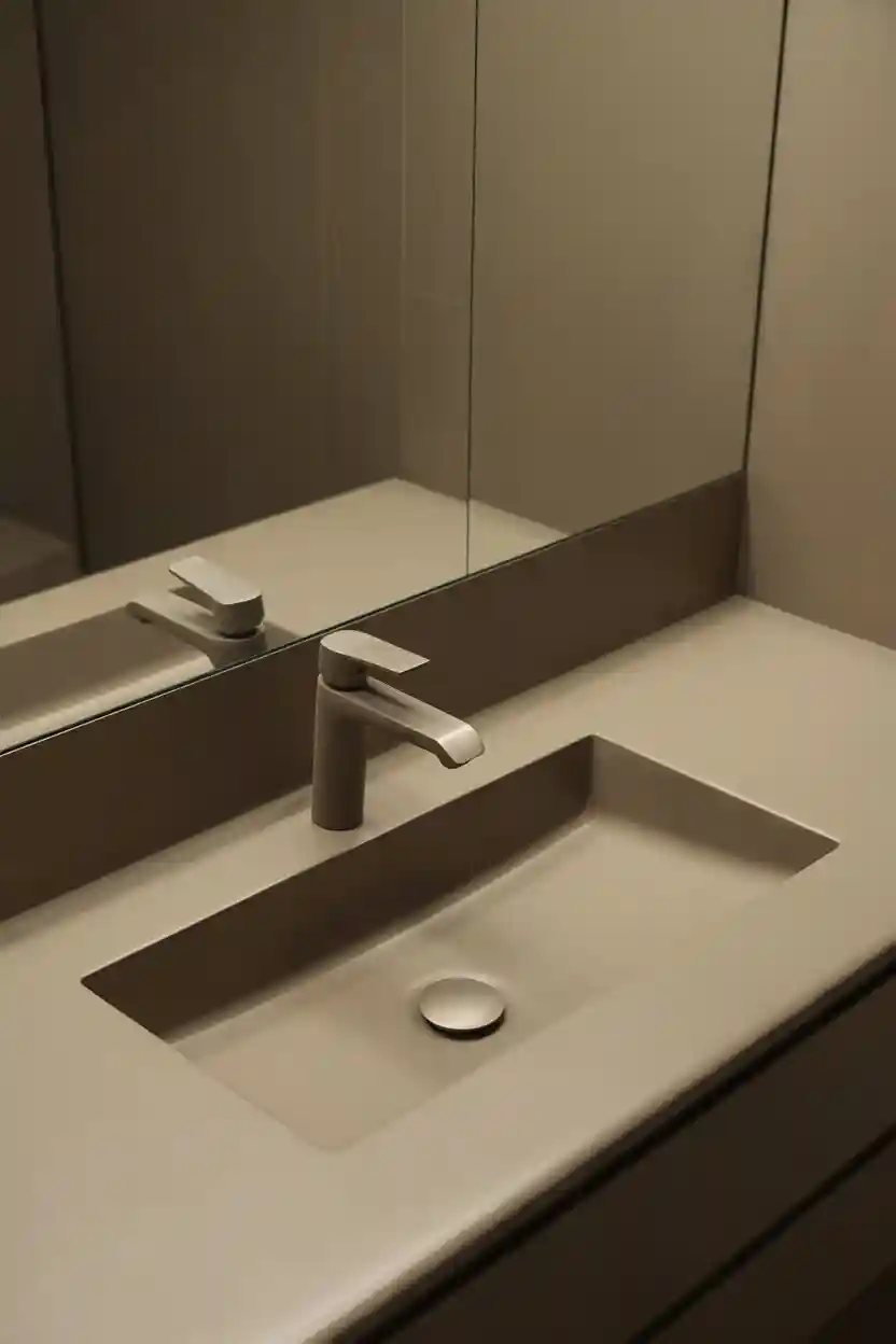 25 Minimalist Bathroom Decor Ideas 5 Minimalist Bathroom Sink with Integrated Basin