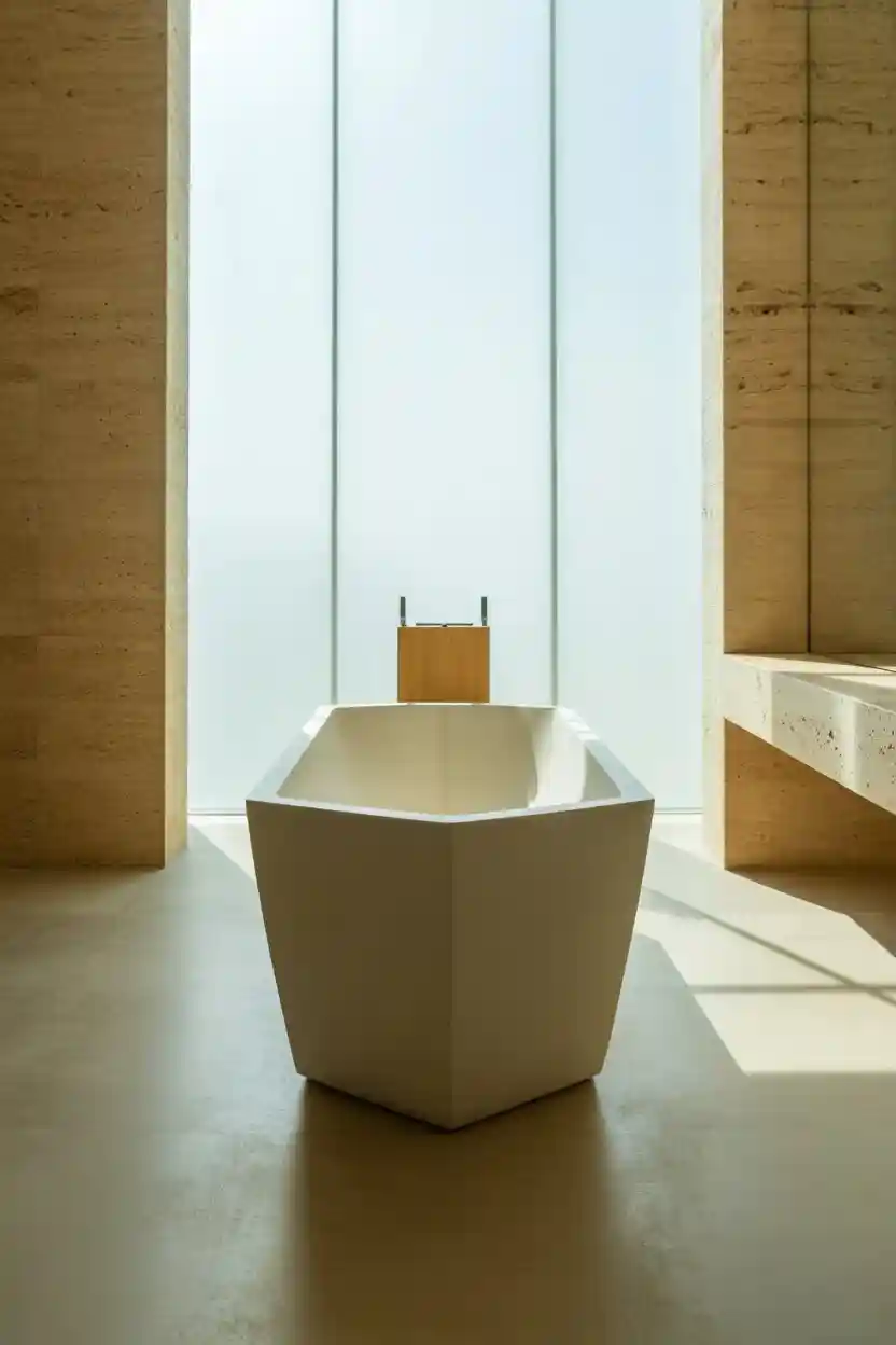 25 Minimalist Bathroom Decor Ideas 15 Minimalist Bathtub as a Sculptural Element