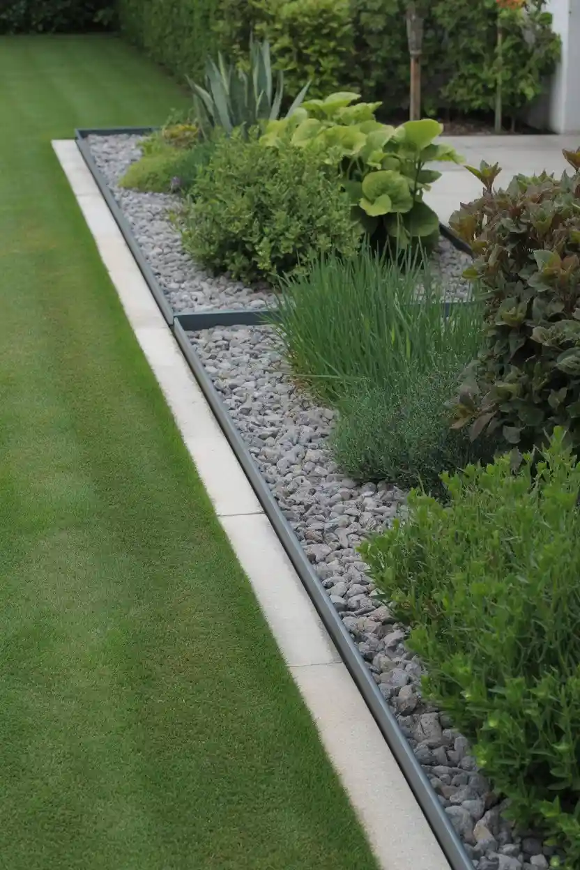 25 Low-Maintenance Minimalist Landscaping Ideas 19 Create Defined Garden Borders with Landscaping Edging