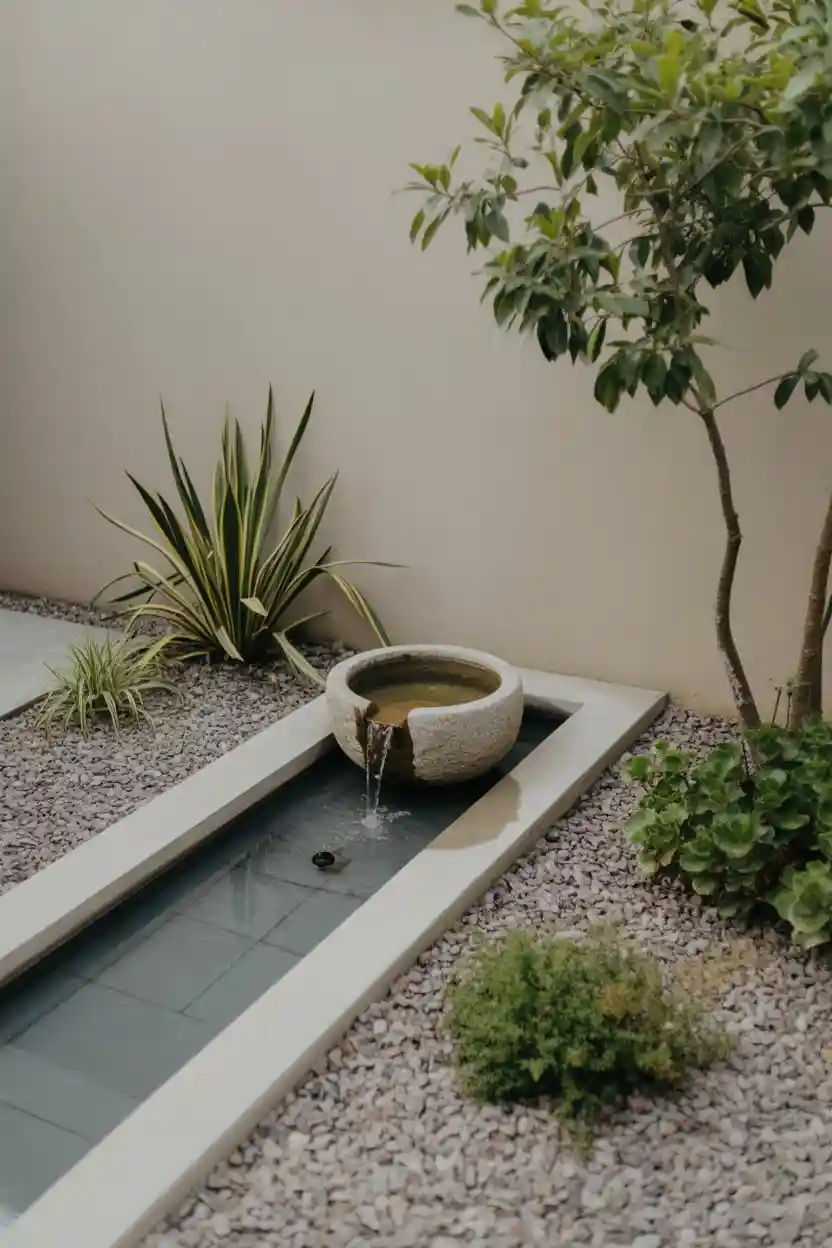 25 Low-Maintenance Minimalist Landscaping Ideas 14 Integrate Simple Water Features