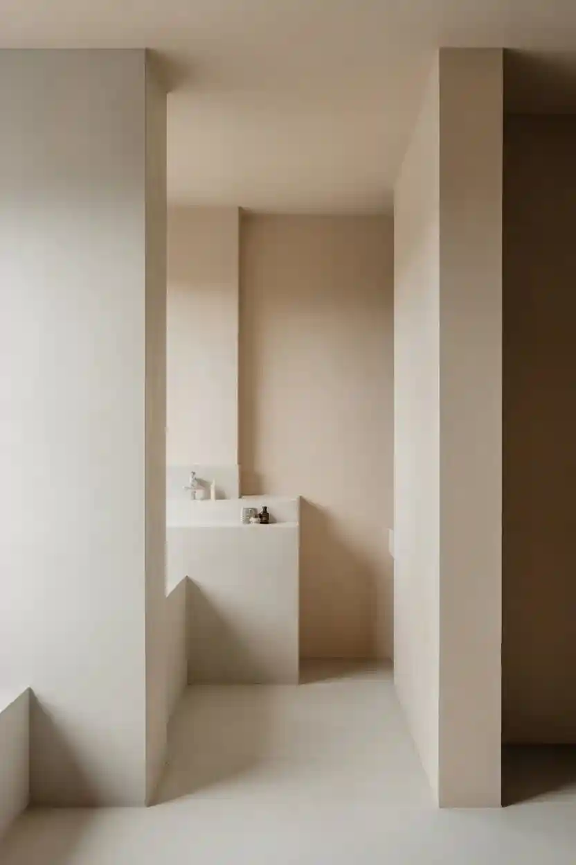 25 Minimalist Bathroom Decor Ideas 2 Minimalist bathroom decor idea with a Neutral Color Palette with Soft Contrast