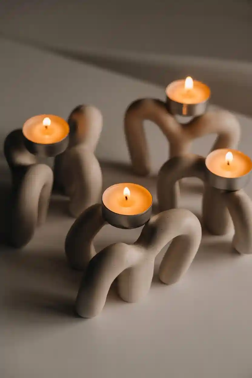 30 Polymer Clay Ideas for Jewelry, Decor, and Gifts 9 Clay Candle Holders